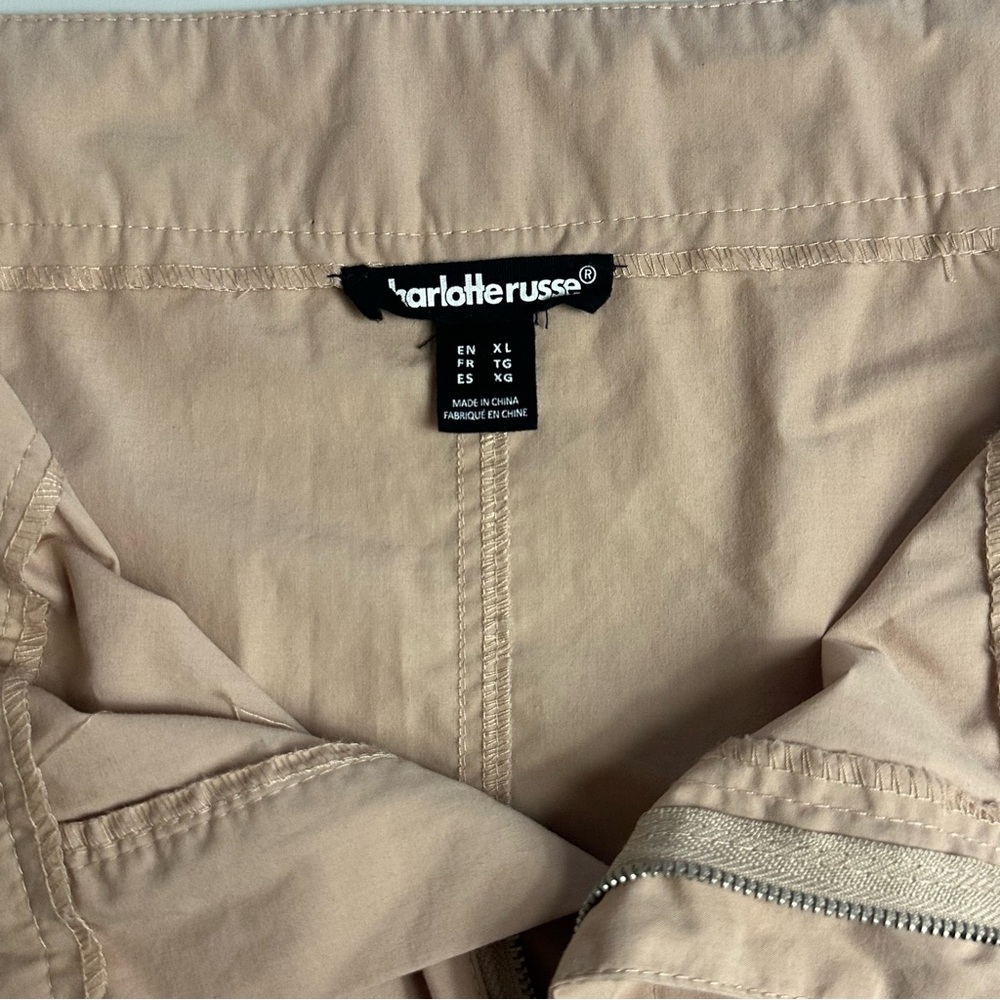 Vintage Y2K Charlotte Russe Tan Classic Utility Cargo Mini Skirt Size XL - Picture 7 of 9